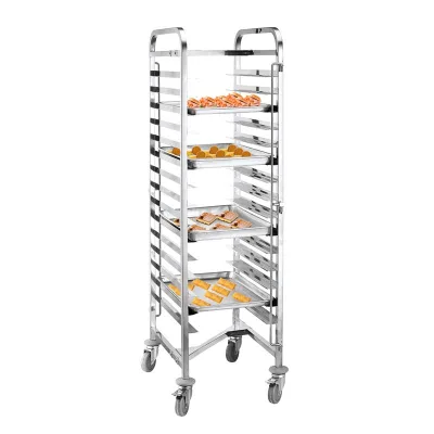 Commercial Kitchen Equipment Stainless Steel Pan Tray Trolley for Hotels Restaurants and Bakeries for Cooling Bread or Food