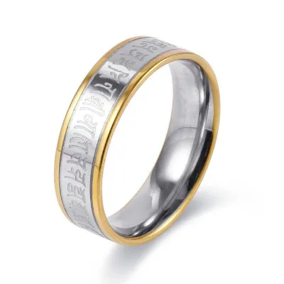 Authentic Buddhist Scriptures Men Ring Jewelry Vintage Ethnic Style Great Prayer Scripture Ring Men and Women
