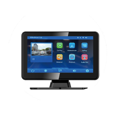 7 Inch Carplay 4k Wifi Dash Cam Rearview DVR Mirror Link Video Recorder Front and Rear Camera Fm Transmitter Function Universal