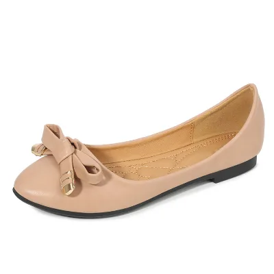 Fashion Leather Loafers Casual Bow Women Flats Shoes