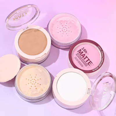 Loose Powder+ Cake Makeup Powder Waterproof and Sweat-proof, Durable Oil Control and Brightening