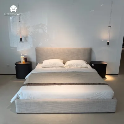Hotel Project Modern Upholstered Double Bed Luxury Bedroom Furniture king Size Bed Frame Luxury-from Vietnam for Villa Apartment