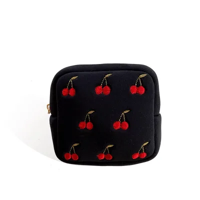 Jewelry Organizer Bag, Multifunctional Portable Makeup Bag, Cherry Coin Purse, Sanitary Pad Storage Bag