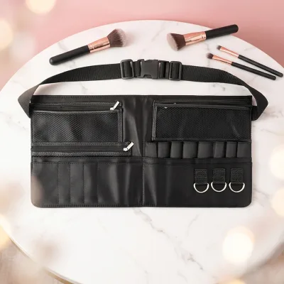 Cangli Beauty Black Color Makeup Brush Fabric Bag with Belt