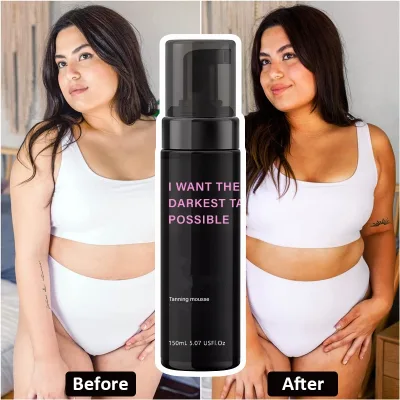 Vegan Dark Self Tanning Foam Tanning Sunless Body Bronzer Tanner Mousse Foam Spray