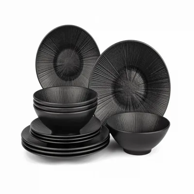 Reusable Plastic Plates and Bowls Set Unbreakable RPET