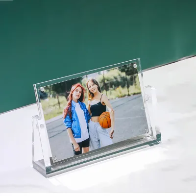 Rotating Acrylic Picture Frame Creative Double-Sided Display 360 Degrees Acrylic Rotatable Photo Frame