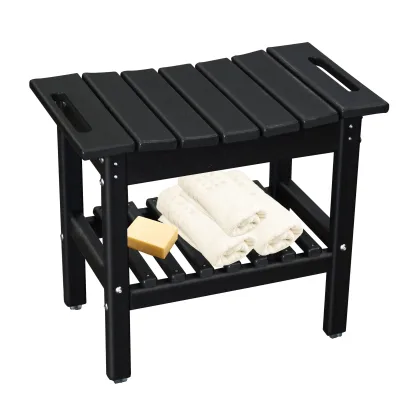 Bamboo Shower Bench Inside Shower Stool Shelf Spa Bath Chair for Bathroom Organizer for Living Room Bedroom Wooden Chair