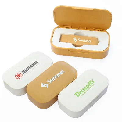 Wheat Straw Degradable USB Flash Disk and Box for Computer Expansion Business Office USB Flash Disk Customizable Logo