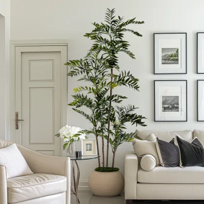 Nordic Simulation Phoenix Bamboo Green Fern Tree Scattered Tail Leaves for Home Graduation Hotel Decoration for Birthday Easter