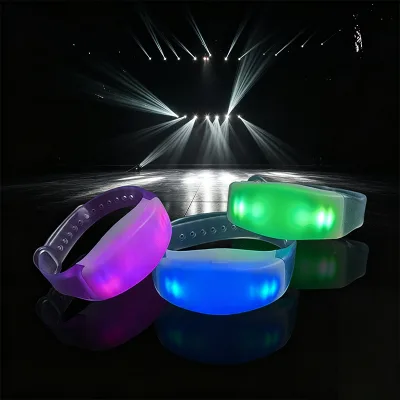 Wireless Remote Controlled LED Wristband Light Bracelet For Stadium Sports Cheer Event Fan Support Props
