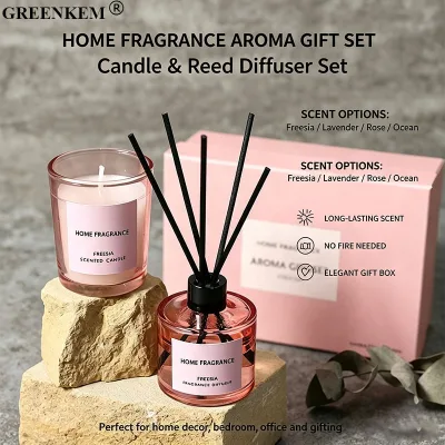 Custom Home Fragrance Scented Candle Gift Set 4 Fragrances Long Lasting Home Fragrance No Fire Home Fragrance Kit