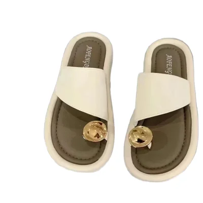 Summer Autumn Women's New Fashion Comfortable Leisure Flat for Soft Bottom Anti-Slippery Design PVC Lightweight Breathable