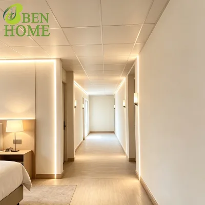 White PVC Gypsum Ceiling Sheet Stain-Resistant Surface Quick Fit Suspended Ceiling System Square Tiles Modern Villa Indoor Space