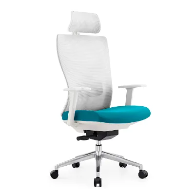 High-Back Open Workstation Ergonomic Office Chair with Headrest Modern Lift Chair Design Durable Fabric and Mesh Table