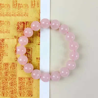 Natural Stone Pink Rose Quartz Crystal Beads Bracelet Women Reiki Healing Elastic Rope Jewelry Yoga Meditation Prayer Gifts