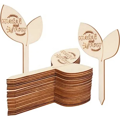 Wooden Plant Labels-Warm Shape Wooden Plant Sign Tags Garden Markers Wooden Plant Label