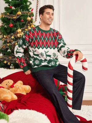 Unisex 100% Cotton Winter Knitted Ugly Sweater Crew Neck with LED Lights for Christmas Party