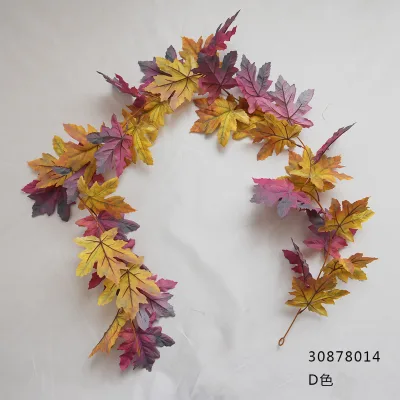 3D Printing 170cm Artificial  Maple Leaves Garland Rose Vines Silk Flower Garland with Greenery Plants Home Garden Decoration