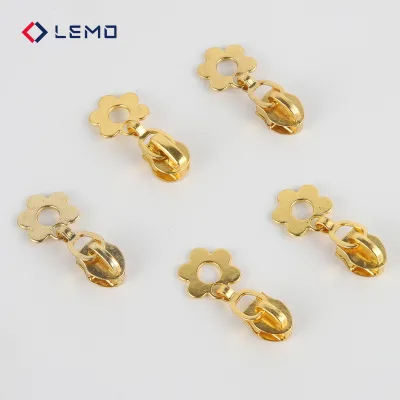 Shiny Gold Metal Zipper Slider #3 #5 #8 | Nickel-Free | Anti-Brass Rose Gold | Garment Handbag Shoes Decoration | LEMO Factory |
