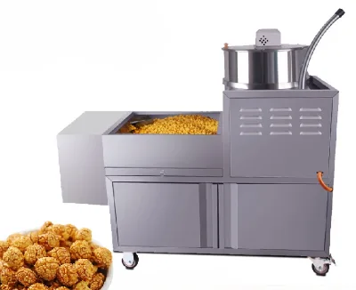 Automatic Gas Stainless Steel Pot Circular Commercial Popcorn Machine