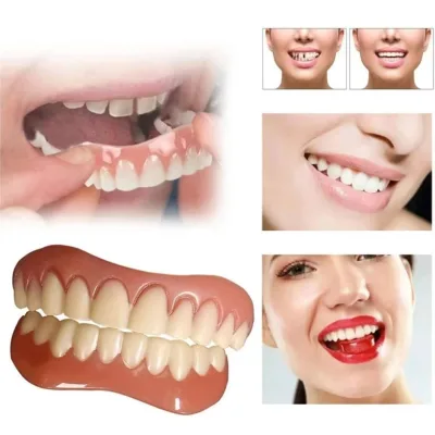 Upper and Lower Full Cover False Teeth Beauty Whitening Teeth Veneers Denture Braces