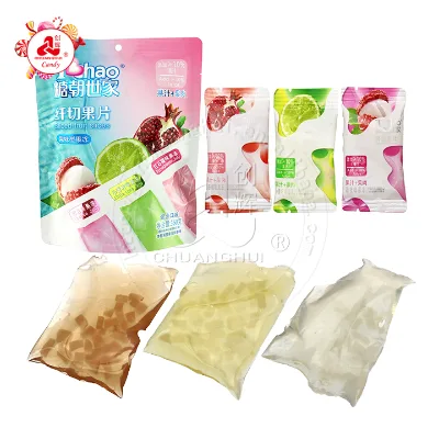 Healthy Snacks Konjac Jelly Slice with Fruit Juice and Pulp / Pomegranate, Lime, Lychee Flavor