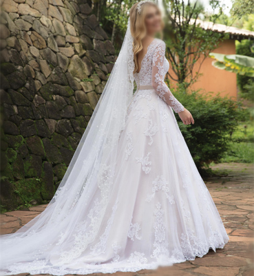 Scalloped Wedding Dress Bridal Gowns Backless Ball Gown Wedding Gowns Bridal Veil Lace Bridal Dresses Elegant Wedding Dresses