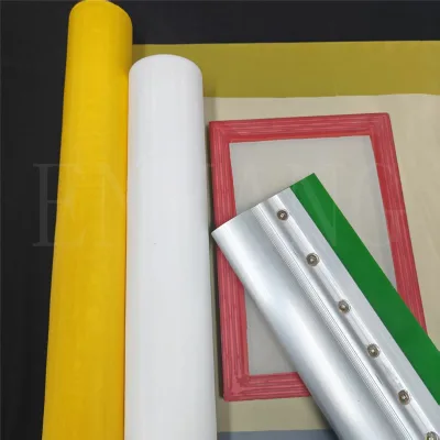 Durable Yellow Polyester Silk Screen Printing Mesh 100T 120T 140T Monofilament Printing Fabric for Graphics and Ceramics
