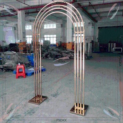 Wedding Party Event Gold Metal Arch Backdrop Stand Curving Electroplate Gold Metal Backdrop From Manufacturer Supplier