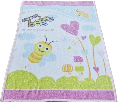 Printed Kids Towel--warp Knitted