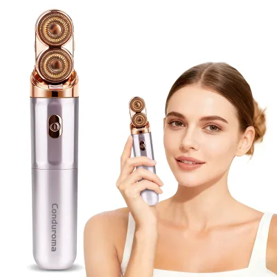 For New Design Facial Hair Remover for Women | Dual-Head Electric Face Shaver IPX1 Waterproof 1-Year Warranty FaceLip Chin