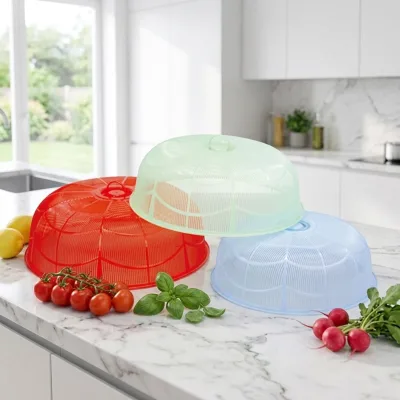 Home Kitchen Plastic BPA Free PP Round Dust-proof Anti Fly Food Mesh Cover