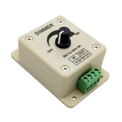 12v 8A Single Color Led Strip Knob Wall Switch on Off Rotate Led Dimmer Switch for Led Lights