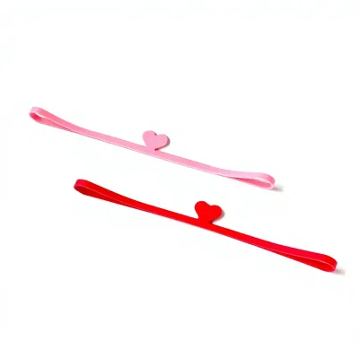 New Red/Pink Heart-Shaped Silicone Ribbon Holiday Gifting Novel Packaging Notebooks Stationery Paper Boxes Retractable Gift Tie