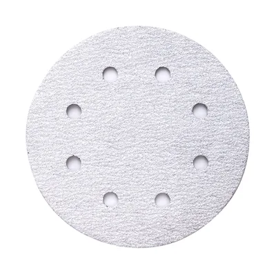 4.5 Inch 115mm Aluminum Oxide White Sandpaper Custom Sized Backed on Paper for Polishing Wood with Holes OEM Supported