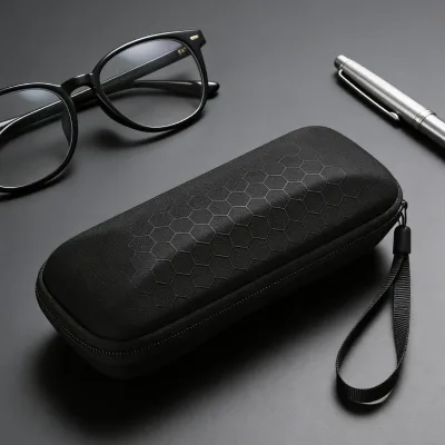 Fashionable Zipper Style Leather Eyewear Case Dustproof and Wear Resistant Carrying Case for Eyeglasses