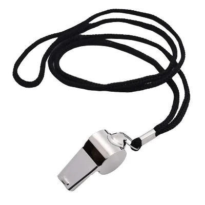 Hot Selling Metal Whistle Customized LOGO Outdoor Safety Referee Whistle with Lanyard Train Whistle