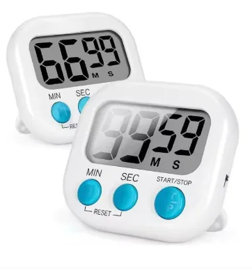 LED Counter Display Alarm Clock Manual Electronic Countdown Sports Magnetic Digital Timer Kitchen Cooking Shower Study Stopwatch