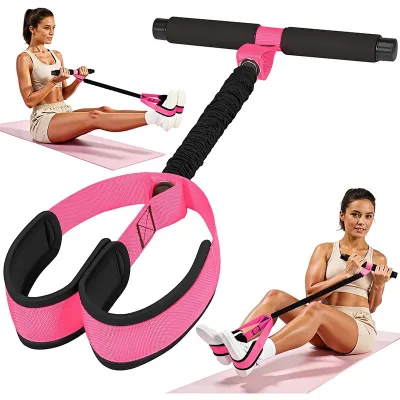 Glamflex DH-56 Multifunction Pedal Resistance Band Handle Latex Material Sit-up & Leg Slimming Full-Body Home Gym Workout
