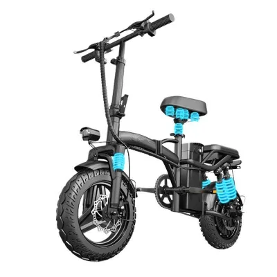 110km/h Max Electric Folding E-Bike with 48V 400W Brushless Motor 14 Inch Vacuum Tire & 3 Speeds Portable City Ebike 25km/h+