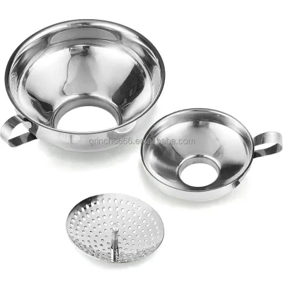 Stainless Steel Canning Funnel with Strainer for Wide and Regular Mason Jars Wide Mouth Funnels for Kitchen Use Canning Supplies