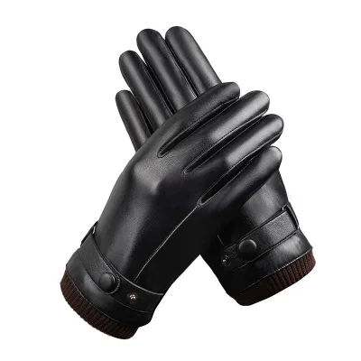 Men's Women's Warm Winter Gloves Waterproof Windproof Fleece-Lined Leather for Driving Direct Factory Sales for Outdoor Use
