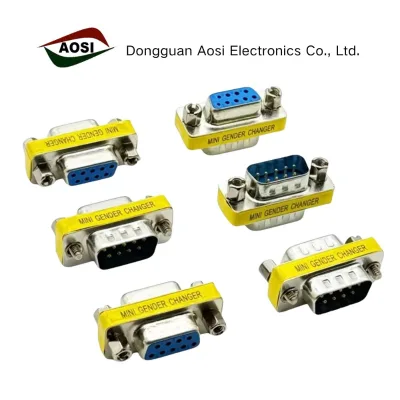 AOSI DB9 D-Sub Contacts Adapter Serial Port Converter RS232 Female Male Connectors Made in China & GUA