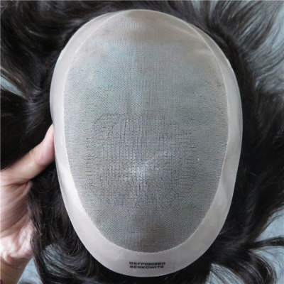 Hand Tied Indian Human Hair Prosthesis Men 6x9"