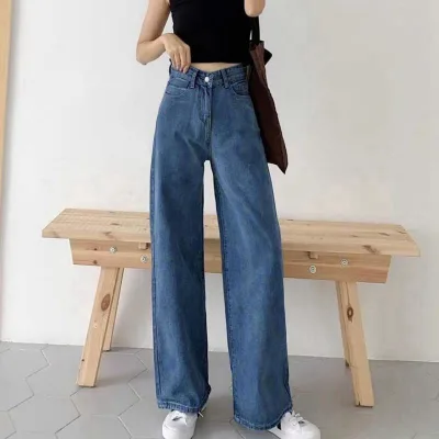 Popular Jeans Straight-legged Slimming Slacks Versatile Long Pants