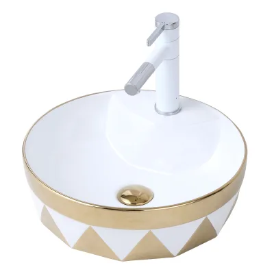 Modern Anti-Fouling Glaze Anti-Scratch Ceramic Porcelain Basin 9L Capacity Countertop Bathroom Sink 5 Year Warranty for Hotel