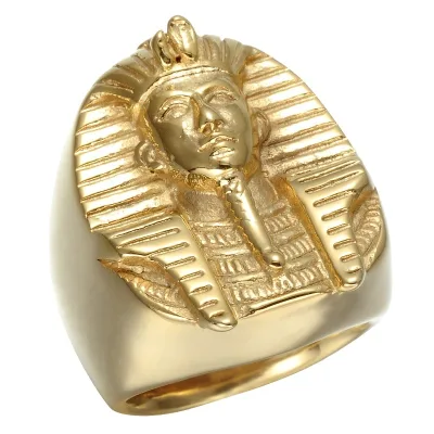 Hot Sale Religious Ancient Egyptian Pharaoh Ring Titanium Steel Mysterious Egyptian Sphinx Ring for Men