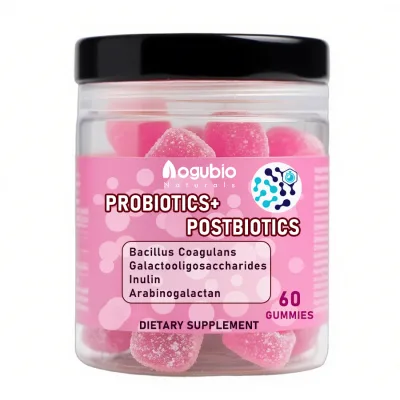 Wholesale Adult Probiotic & Postbiotics Gummies Bacillus Coagulans GOS Inulin Arabinogalactan for Gut Health-Health Food Grade