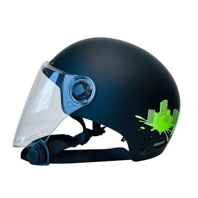 Best-Selling Men's XL Half Face Motorcycle Helmet with High-Definition Lens Breathable ABS Visor Motorized Bicycle New Condition